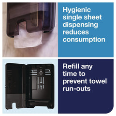 Tork Xpress 11.9 in. x 4 in. x 17.5 in. H2 Multifold Hand Towel Dispenser - Black