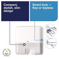 Tork Xpress 11.9 in. x 4 in. x 11.6 in. Mini Multifold Hand Towel Dispenser H2 - White