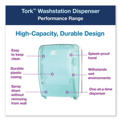 Tork 12.56 in. x 10.57 in. x 18.09 in. Washstation Dispenser - Aqua/White