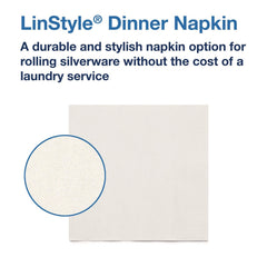 Tork 1-Ply 15 in. x 16 in. LinStyle Dinner Napkin - White (1000/Carton)