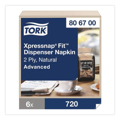 Tork Xpressnap 6.5 in. x 8.4 in. 2-Ply Interfold Dispenser Napkins - Natural (6/Carton)