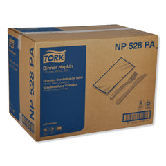 Tork 15 in. x 17 in. 2-Ply 1/8-Fold Advanced Dinner Napkins - White (2800/Carton)