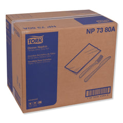 Tork 3-Ply 17 in. x 16.125 in. 1/8 in. Fold Advanced Dinner Napkin - White (1740/Carton)