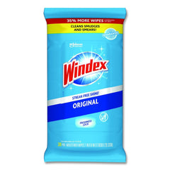 Windex 7 in. x 8 in. Glass and Surface Wet Wipe - Unscented/White (12/Carton)