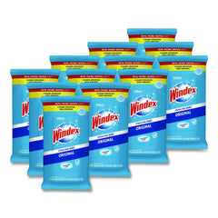 Windex 7 in. x 8 in. Glass and Surface Wet Wipe - Unscented/White (12/Carton)