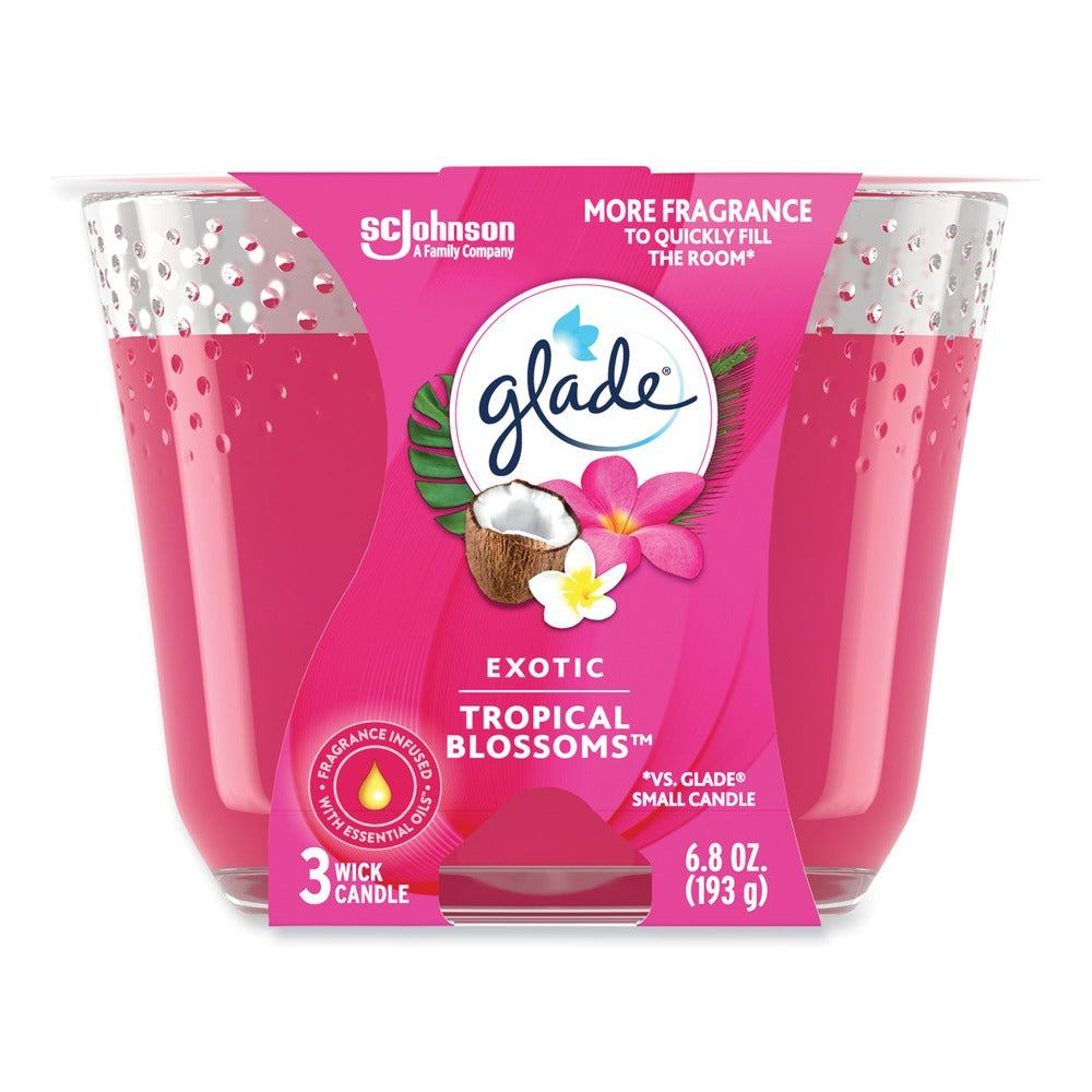 Glade Exotic Tropical Blossoms 6.8 oz. Glass Candle (3/Carton)