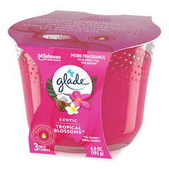 Glade Exotic Tropical Blossoms 6.8 oz. Glass Candle (3/Carton)