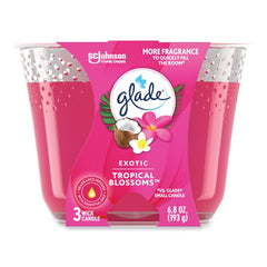 Glade Exotic Tropical Blossoms 6.8 oz. Glass Candle (3/Carton)
