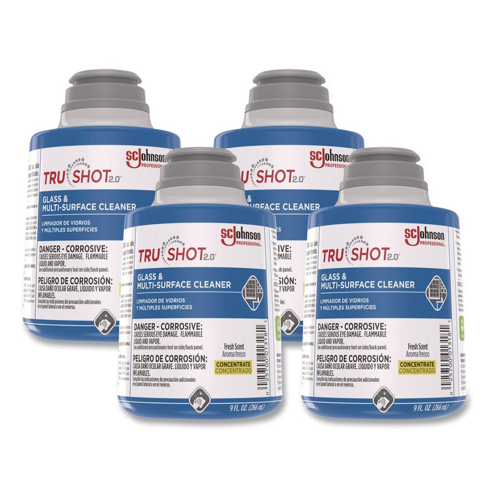 SC Johnson TruShot 2.0 Glass and Multisurface Cleaner Fresh Scent 9 oz Cartridge (4/Carton)