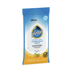 Pledge 7 in. x 10 in. Multi-Surface Cleaner Wipes - Fresh Citrus (25/Pack, 12 Packs/Carton)