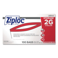 Ziploc 2 Gallon 1.75 mil. 15 in. x 13 in. Double Zipper Storage Bags - Clear (100/Carton)