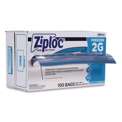 Ziploc 2-Gallon 2.7 mil. 13 in. x 15.5 in. Double Zipper Freezer Bags - Clear (100/Carton)