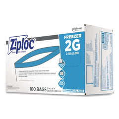 Ziploc 2-Gallon 2.7 mil. 13 in. x 15.5 in. Double Zipper Freezer Bags - Clear (100/Carton)