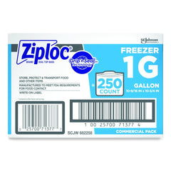 Ziploc 1 gal. 2.7 mil. 10.56 in. x 10.75 in. Zipper Freezer Bags - Clear (250/Carton)