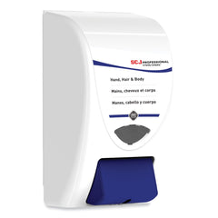 SC Johnson 6.4 in. x 5.7 in. x 11.5 in. 2 L Cleanse Hand, Hair and Body Dispenser - White/Blue (8/Carton)