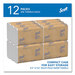 Scott 9.2 in. x 9.4 in. Multi-Fold Towels - White (3000/Carton)