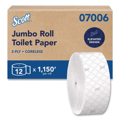 Scott Essential Coreless JRT Septic Safe 1150 ft. 2 Ply Tissues - White (12/Carton)