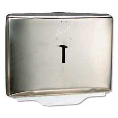Scott 16.6 in. x 2.5 in. x 12.3 in. Personal Seat Cover Dispenser - Stainless Steel