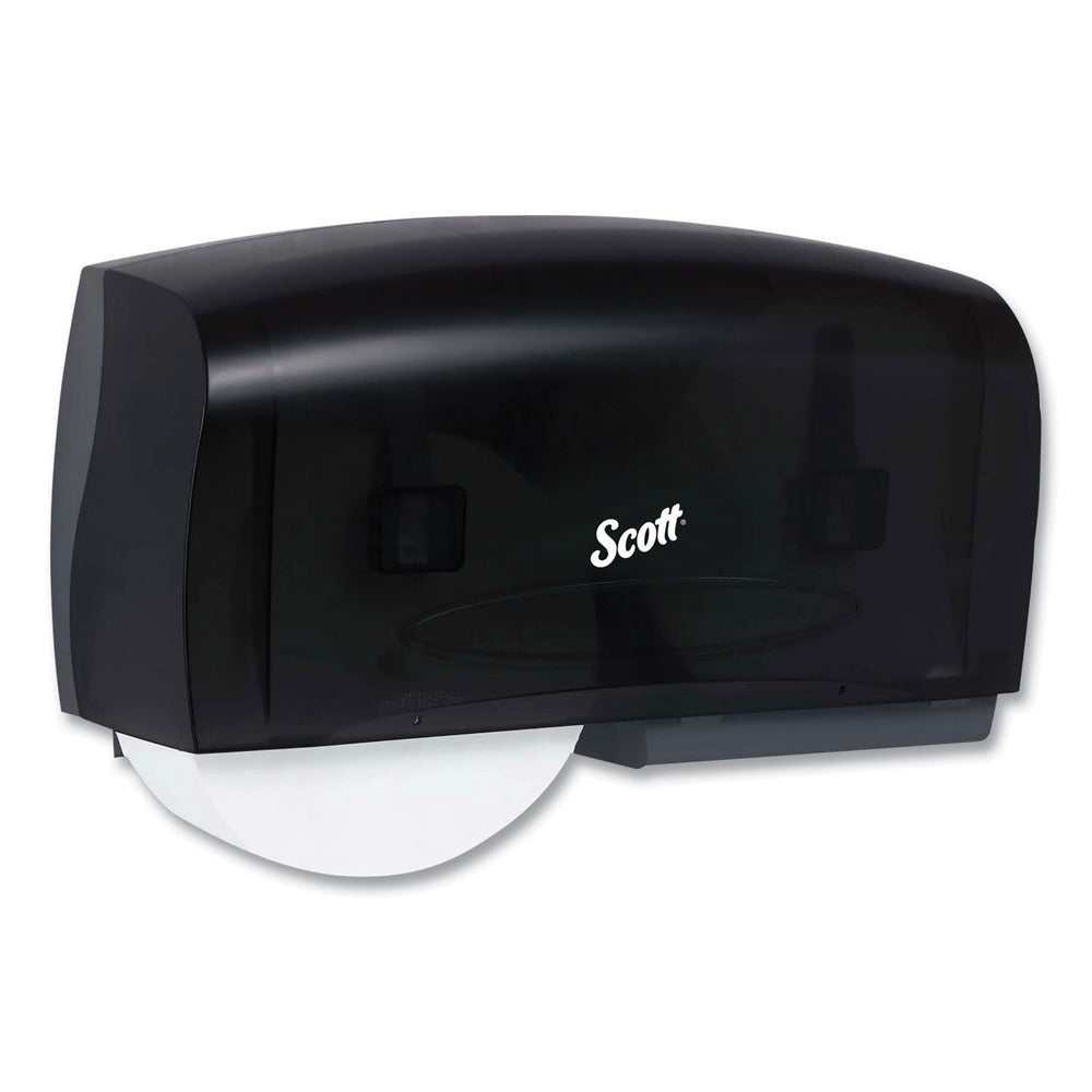 Scott Essential 20 in. x 6 in. x 11 in. Coreless Twin Jumbo Roll Tissue Dispenser - Black