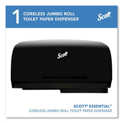 Scott Essential 20 in. x 6 in. x 11 in. Coreless Twin Jumbo Roll Tissue Dispenser - Black