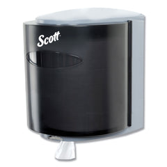 Scott 09989 10.3 in. x 9.3 in. x 11.9 in. Roll Control Center Pull Towel Dispenser - Smoke/Gray