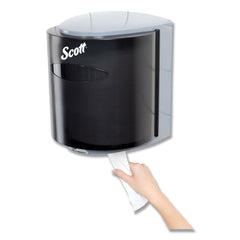 Scott 09989 10.3 in. x 9.3 in. x 11.9 in. Roll Control Center Pull Towel Dispenser - Smoke/Gray