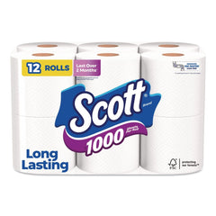 Scott 1-Ply 4.1 in. x 3.7 in. Septic Safe Toilet Paper - White (48/Carton)