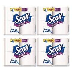 Scott 1-Ply 4.1 in. x 3.7 in. Septic Safe Toilet Paper - White (48/Carton)