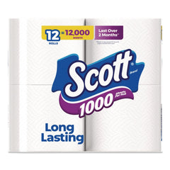 Scott 1-Ply 4.1 in. x 3.7 in. Septic Safe Toilet Paper - White (48/Carton)