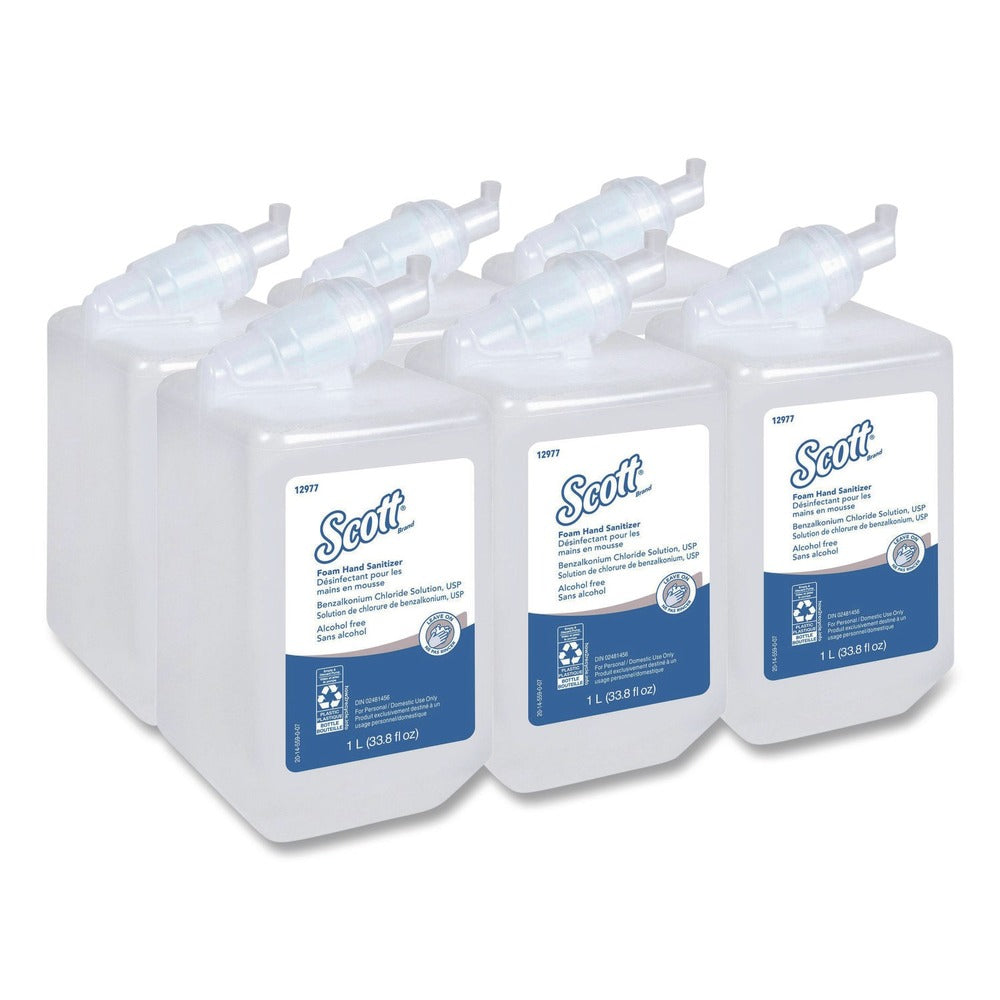 Scott 12977 Essential 1,000 mL Cassette Alcohol-Free Foam Hand Sanitizer - Unscented (6/Carton)