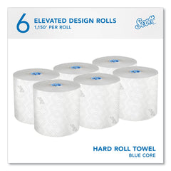 Scott 25702 1,150 ft. 1-Ply Pro Hard Roll Paper Towels with Elevated Scott Design - Blue Core Only (6-Rolls/Carton)