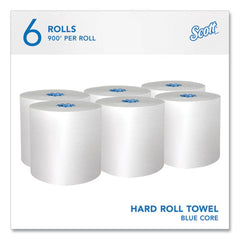 Scott 1-Ply 7.5 in. x 900 ft. Pro Hard Roll Paper Towels with Absorbency Pockets for Scott Pro Dispenser - Blue Core Only (6/Carton)