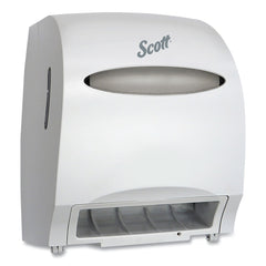 Scott 48858 Essential 12.7 in. x 9.57 in. x 15.76 in. Electronic Hard Roll Towel Dispenser - White (1/Carton)