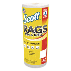 Scott 9.4 in. x 11 in. 1-Ply Rags On A Roll - White (12/Carton)