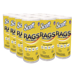 Scott 9.4 in. x 11 in. 1-Ply Rags On A Roll - White (12/Carton)