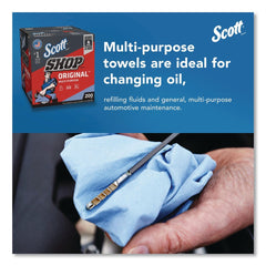 Scott 9 in. x 12 in. 1-Ply Shop Towels Original - Unscented/Blue (200/Box)