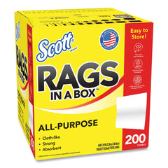 Scott 12 in. x 9 in. POP-UP Rags in a Box - White (200/Box)
