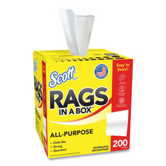 Scott 12 in. x 9 in. POP-UP Rags in a Box - White (200/Box)