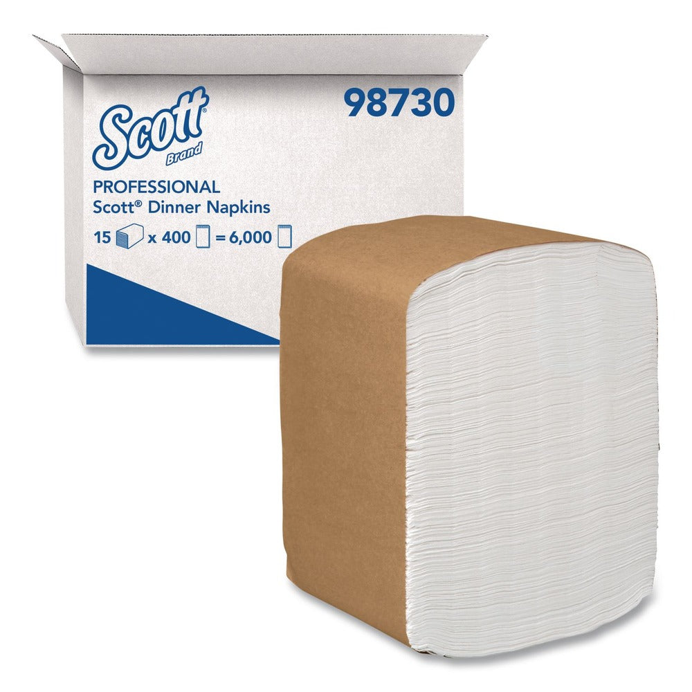 Scott 12 in. x 17 in. 1-Ply Full-Fold Dispenser Napkins - White (6000/Carton)