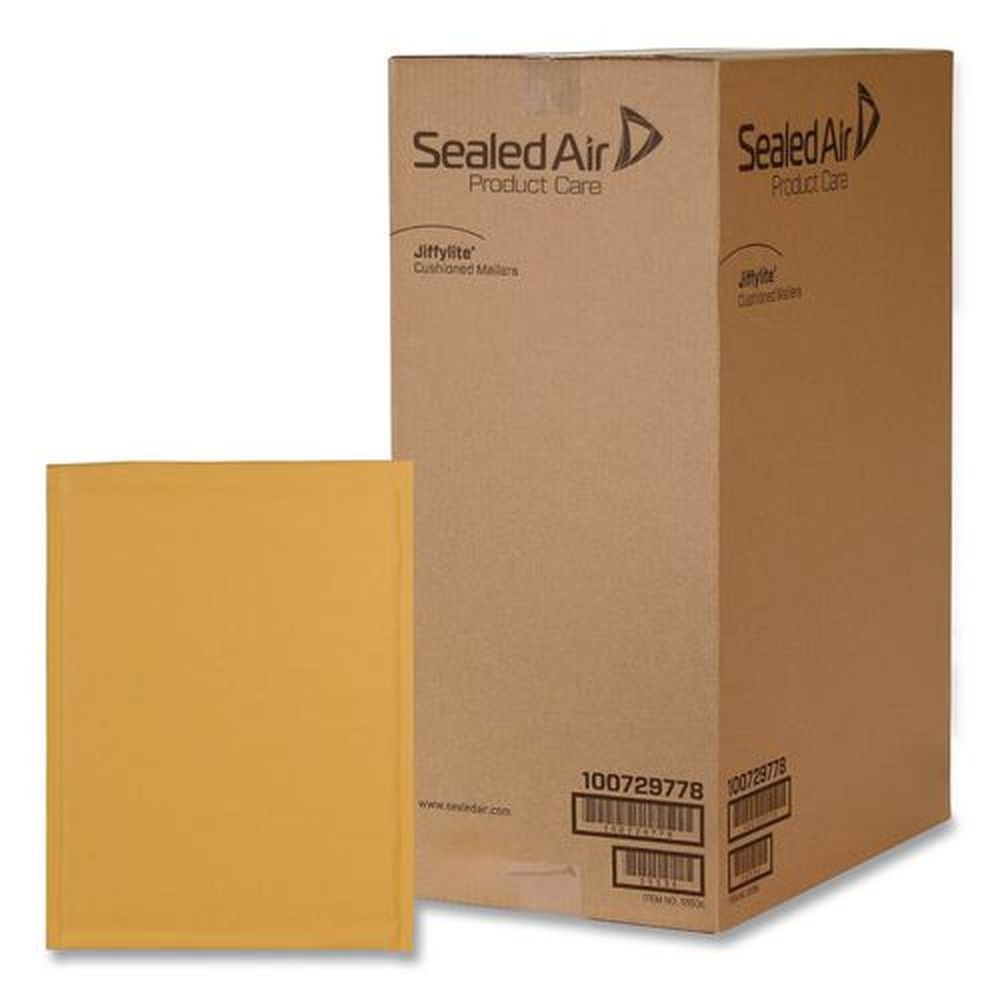 Sealed Air Jiffylite #0 Barrier Bubble Air Cell Cushion Self-Adhesive Closure Self-Seal 6 in. x 10 in. Bubble Mailer - Brown Kraft (200/Carton)