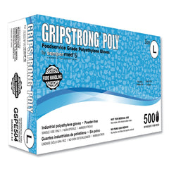 GripStrong Poly Foodservice Grade Polyethylene Gloves - Clear/Large (500/Box, 20 Boxes/Carton)
