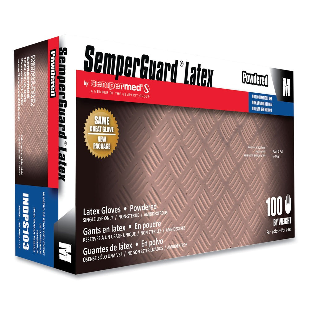SemperGuard Latex Gloves - Cream/Medium (1000/Carton)