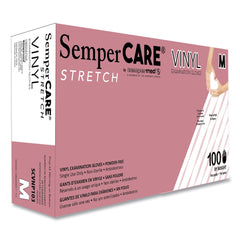 SemperCare Stretch Vinyl Examination Gloves - Medium, Cream (1000/Carton)