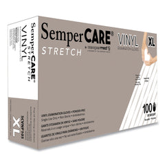 SemperCare Stretch Vinyl Examination Gloves - X-Large, Cream (1000/Carton)