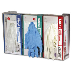 San Jamar 18 x 3.75 x 10 3 Box Steel White Enamel Disposable Glove Dispenser - Clear