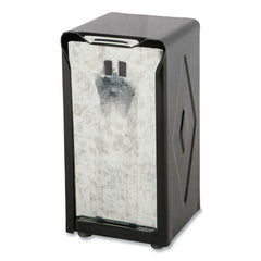 San Jamar 150 Capacity 3.75 in. x 4 in. x 7.5 in. Tall Fold Tabletop Napkin Dispenser - Black