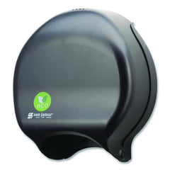 San Jamar 16.75 in. x 5.25 in. x 12.25 in. Ecological Green Tissue Dispenser - Black