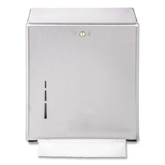 San Jamar 11.38 in. x 4 in. x 14.75 in. C-Fold/Multifold Towel Dispenser - Stainless Steel