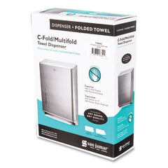 San Jamar 11.38 in. x 4 in. x 14.75 in. C-Fold/Multifold Towel Dispenser - Chrome