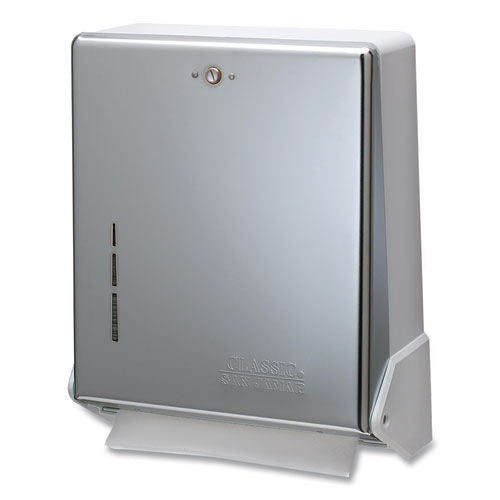 San Jamar 11.63 in. x 5 in. x 14.5 in. True Fold C-Fold/Multifold Paper Towel Dispenser - Chrome